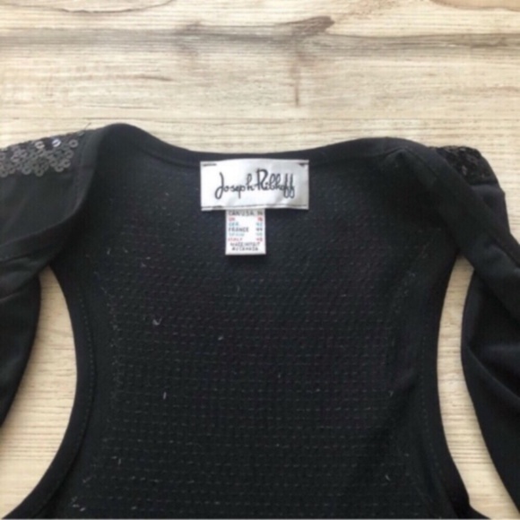 Joseph Ribkoff Sleeveless Open Front Black and Silver Women's Cardigan - Picture 3 of 7